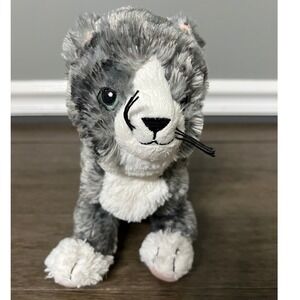IKEA‎ LILLEPLUTT Gray Striped Tabby Cat Kitten Plush Stuffed Animal Toy Kids